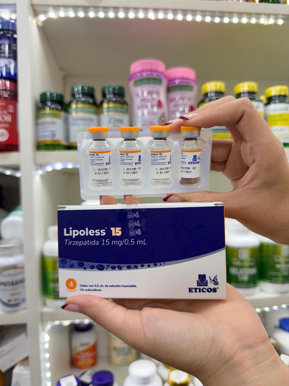 Lipoless 15 mg. - 4 Viales de Solución inyectable