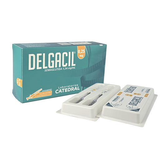 Delgacil 0,25 mg Semaglutida 1,34 mg/mL - Caja de 4 Jeringas Prellenadas