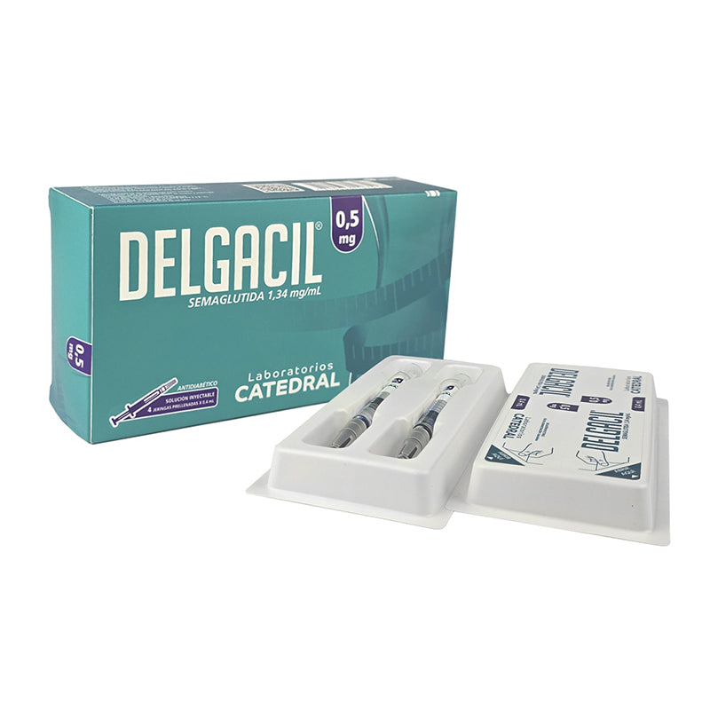 Delgacil 0,5 mg Semaglutida 1,34 mg/mL - Caja de 4 Jeringas Prellenadas