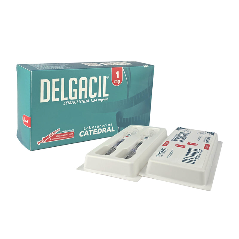 Delgacil 1 mg Semaglutida 1,34 mg/mL - Caja de 4 Jeringas Prellenadas