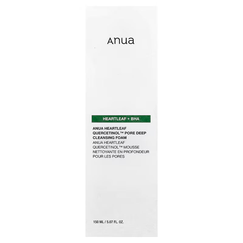 Anua, Heartleaf Quercetinol™ Pore Deep Cleansing Foam, 5.07 fl oz (150 ml)